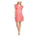 JESSICA HOWARD Womens Coral Patterned Cap Sleeve V Neck Above The Knee Fit + Flare Dress Size 8