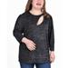 NY Collection Plus Size 3/4 Sleeve Tunic With Front Cutout