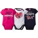 NFL New England Patriots Baby Girls Short Sleeve Bodysuit Set, 3-Pack