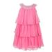 Sweet Kids Little Girls Pink Sequined Neck Tiered Flower Girl Dress 2T-6