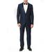 Adam Baker Men's 9-3403 Slim Fit One Button Satin Shawl Collar Tuxedo Suit - Navy - 44 Short