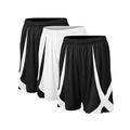 TopTie 3 Pack Men's Pajama Jogger Lounge Jersey Shorts, Flag football Shorts No Pockets, MMA Pro Shorts-3 Pack Black/Black/White-M