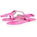 bebe Girls Big Kid T Strap Slingback Thong Flats Sandals with Rhinestones Size 4/5 Fuchsia