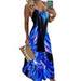Womens Halter Neck Plus Size Summer Sleeveless Floral Maxi Dress Beach Sundress