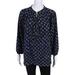 Pre-ownedMichael Michael Kors Womens Floral Long Sleeve Crew Neck Blouse Blue Size 14