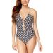 MICHAEL Michael Kors Womens Rope-Strap Keyhole One-Piece Swimsuit 6 Black