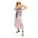 FREE PEOPLE Womens Brown Sun Bleached Floral V Neck Maxi Empire Waist Dress Size XS