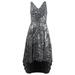 Calvin Klein Women's High-Low Sequin-Embroidered Gown