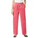 Woman Within Women's Plus Size Tall Elastic-Waist Cotton Straight Leg Pant