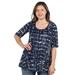 24seven Comfort Apparel Elbow Length Tunic Top