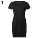 Besufy Woman Dress Round Neck Short Sleeves Acrylic Spandex Streetwear