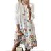 HIMONE Casual Big Swing Boho Dresses for Women Long Sleeve Tunic Shirts Dress Crewneck A-Line Dress Party Work Fall Midi Dress Plus Size