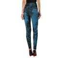 Women High Waisted Denim Print Jeggings Pants Elastic Leggings Skinny Pencil Pants Trousers Ladies Slim Fit Full Length Pants