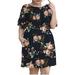 Egmy Women?S Loose Ruffle Sleeve Printing Plus Size Casual Swing Dress with Pockets