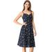 Allegra K Women's Floral Twist Front Adjustable Strap Dress