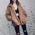 Winter Savings Women Loose Lapel Lapel Jacket Coat Long Sleeve Autumn Winter Warm Zipper Plush Outwear