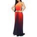 Women Casual Loose Kaftan Beach Dress Summer Holiday Party Long Maxi Dress Halter Neck Backless Sundress