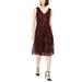 Taylor Women's Floral-Embroidered Midi Dress Red Size 10