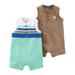 Carters Baby Boys 2 Piece Rompers Brown Size 9 Months