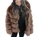 Lyinloo Women Faux Mink Winter Hooded New Faux Fur Jacket Warm Thick Outerwear Jacket