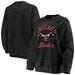 Chicago Bulls G-III Sports by Carl Banks Women's Slouchy Comfy Cord Crewneck Pullover Sweatshirt - Black