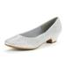 Dream Pairs Women Fashion Heel Pump Shoes Low Chunky Slip On Round Toe Shoes Comfort Pumps for Work Mila Silver/Glitter Size 8.5