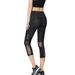 Sexy Dance Womens Quick Dry Mesh Patchwork Crop Yoga Leggings Skinny Gym Exercise Sports Pants Sportswear Athleticwear Non See-through