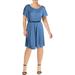 NY Collection Womens Plus Polka Dot Short Sleeves Casual Dress