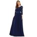 Ever-Pretty Womens Lace Plus Size Long Prom Dresses for Women 74123 Navy Blue US24