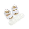 LA HIEBLA Newborn Baby Girl Crib Shoes Toddler Soft Sole Princess Sandals Prewalker