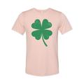 St. Patricks Day Shirt, Shamrock Shirt, Four Leaf Clover, Unisex Fit, Distressed Clover, Clover Shirt, 4 Leaf Clover, Shamrock, St Patricks, Peach, LARGE