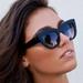 Retro Cateye Sunglasses for Women Fashion Clout Goggles Mirror UV400 Protection Cat Eye Sun Glasses