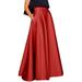 ZANZEA Women Collect Waist A-Line Holiday Long Dress Solid Party Bohemian Maxi Skirt