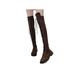 Avamo Women's Over The Knee Boots Lace Up Suede Upper Round Toe Block Heel Sexy Ladies Shoes