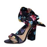 MIARHB Women's Summer Lace-up High Heels Open Toe Bow Color High Heel Sandals