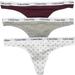 Calvin Klein Women`s Carousel Cotton Thongs 3-Pack