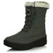 DailyShoes Alaska05 8" Ankle Snow Boots Bootie Winter Warm Short Lace Up Zipped Shoes Autumn Heel Fashion Mid Calf Booties with Fur Trim Alaska-05