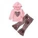 Big Clear Baby Set Baby Autumn Clothing 2PCS Toddler Baby Girl Clothes Sets Long Sleeve Leopard Romper Tops+Flare Long Pants Outfit