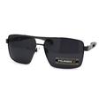 Xloop No Glare Polarized Lens Rectangular Sport Pilots Sunglasses Gunmetal Black