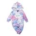ARDYAL JELLY Baby's Girls Boys One-piece Romper Jumpsuit , Warm Long Sleeve Zip Up Tie-dye Hooded Jumpsuit for Toddler Boys Girls