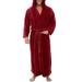 Mens Bathrobe Nightwear Plain Loose Long Sleeve Hooded Pyjamas Soft Sleepwear