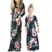 Colisha Summer Floral Dress for Women Girls Boho Beach Crewneck Empire Waist Printed Dress Maxi Sundress Black Women L