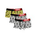 UKAP Mens Low Rise Underwear Boxer Briefs Soft Cotton Breathable Comfort Flex Plaid Cartoon Print Briefs 3 Pack