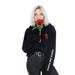 People Are Poison Rose Sleeve Print Hoodie Sweater Sweatshirt Black Hoodie