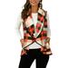 Women Irregular Lapel Blouse Tops Buffalo Check Plaid Sleeveless Casual Tunic Shirt Button Down Loose Curved Hem Outerwear