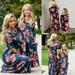Family Dress Mother and Daughter Matching Floral Womens Girls Long Maxi Dresses
