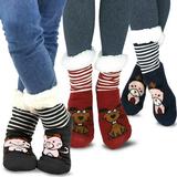 Teehee Winter Warm Double Layer Thermal Crew Socks 3-Pack for Women and Men