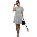 Ladies Women Vintage Summer Beach Polka Dot Midi Dress Holiday Sundress Short Sleeve Summer Boho Long Midi Dress Cocktail Party Beach Dresses Polka Dot Dress