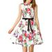 Allegra K Women's 1950s Vintage Keyhole Belted Sleeveless Cocktail Floral Swing Dress