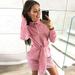 Women Shirt Dress Contrast Striped Bandage Tied Turn Down Collar Buttons Long Sleeve Mini One-Piece